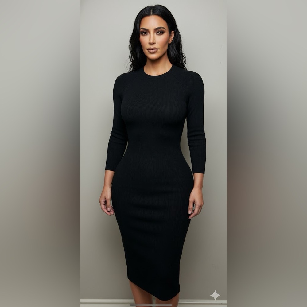James Perse round neck long sleeve bodycon grey large
